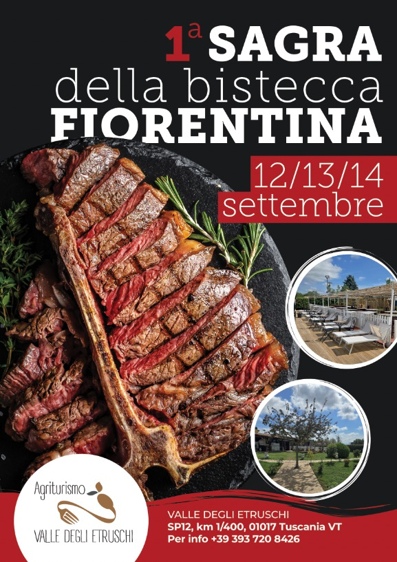 Locandina della 1a Sagra della bistecca fiorentina, 12-13-14 settembre
